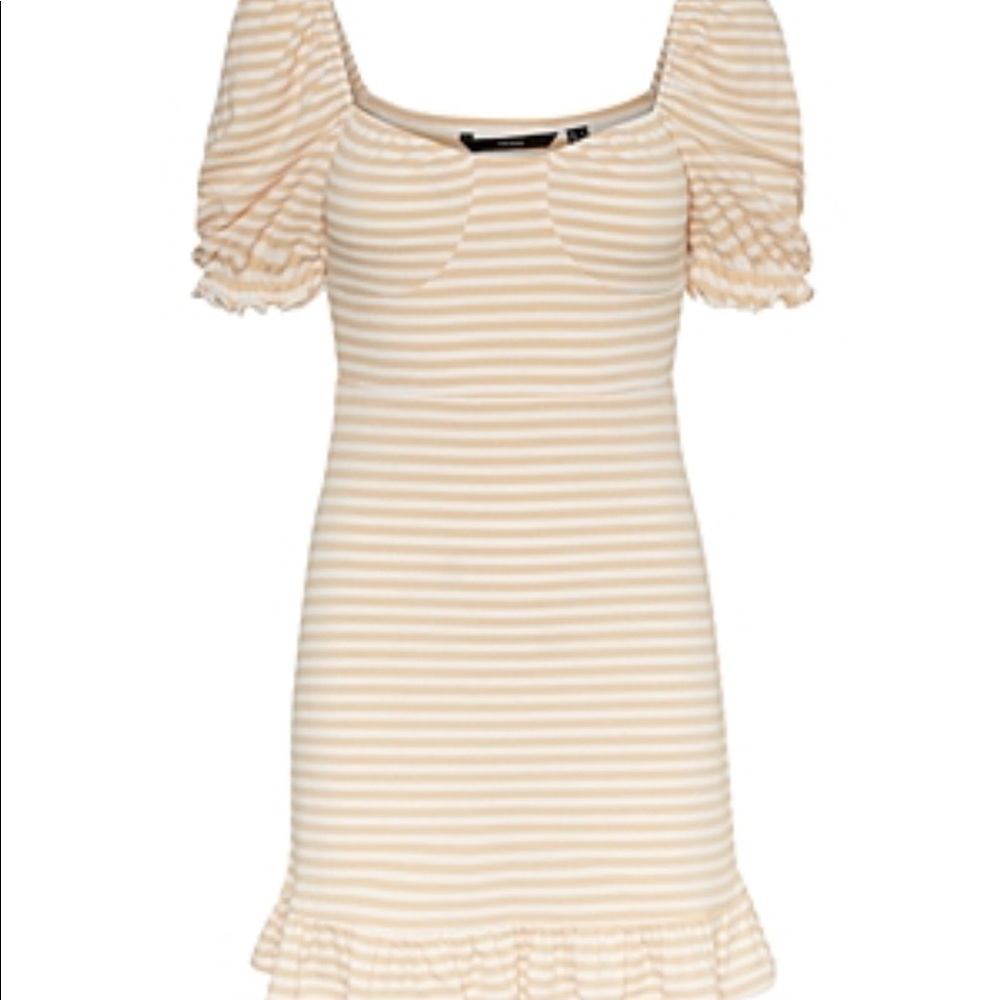 Vero Moda Womens Coral Sands Stripe Square Neck SZ M